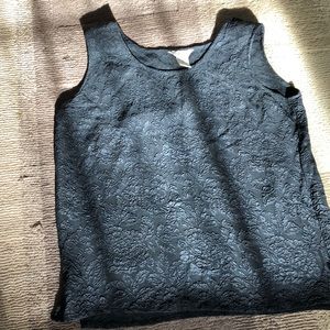 Vintage Ellen Ashley Black Silk Shell size S